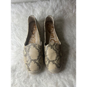 Sam Edelman Kesia Snake Print Leather Slip-on Espadrilles Women Size 8M